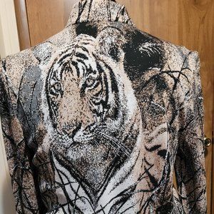 St. John By Marie Gray Collection Tiger Print Knit Jacket Size 10 and Tank Top